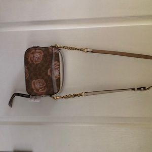 Coach rose print camera bag